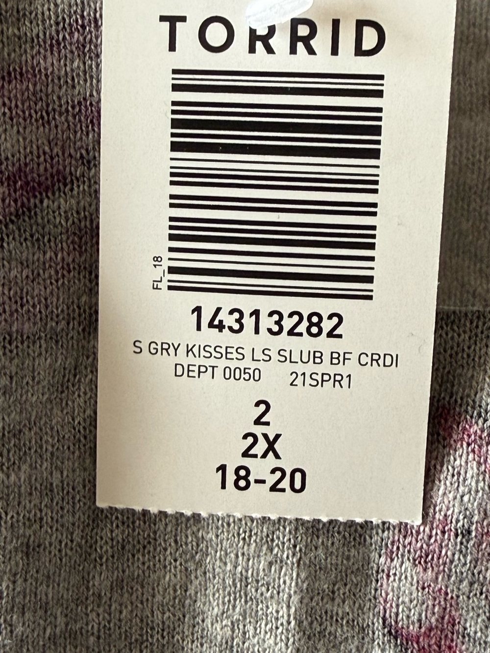 torrid Gray Button-Front Cardigan with Red & Purple Lip Print - Picture 4 of 4
